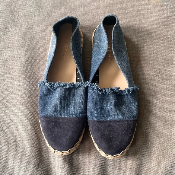 M. Gemi Denim Suede Espadrille Flats 40 - Picture 1 of 9